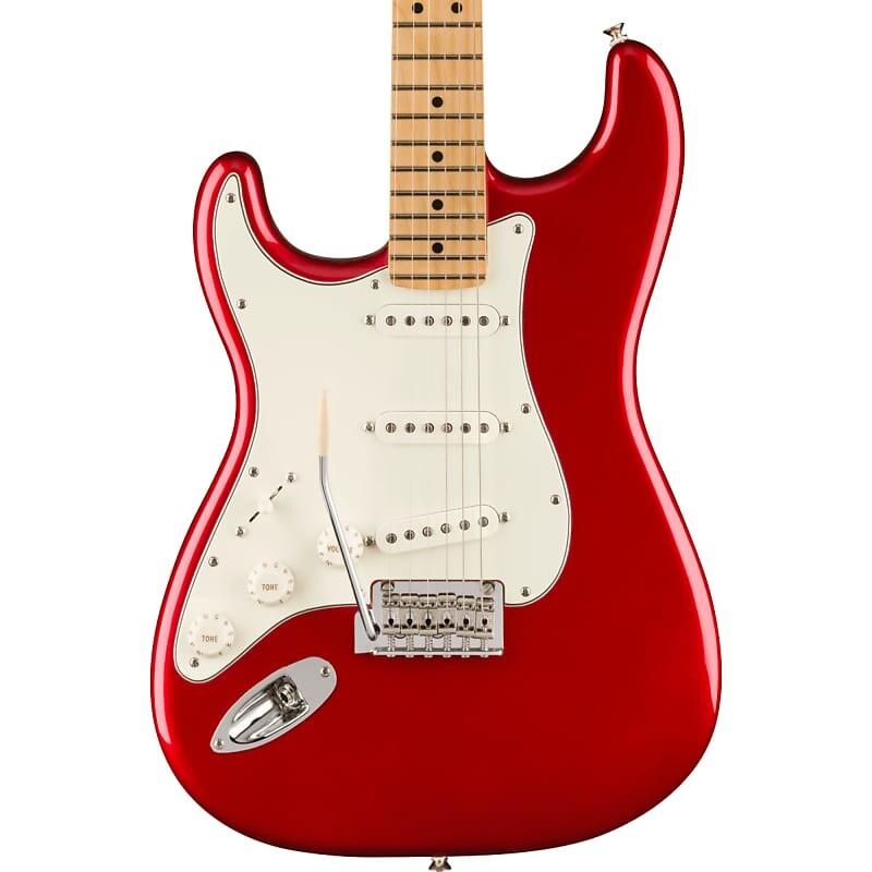 

Электрогитара Fender Player Stratocaster Electric Guitar, Lefty, Maple, Candy Apple Red
