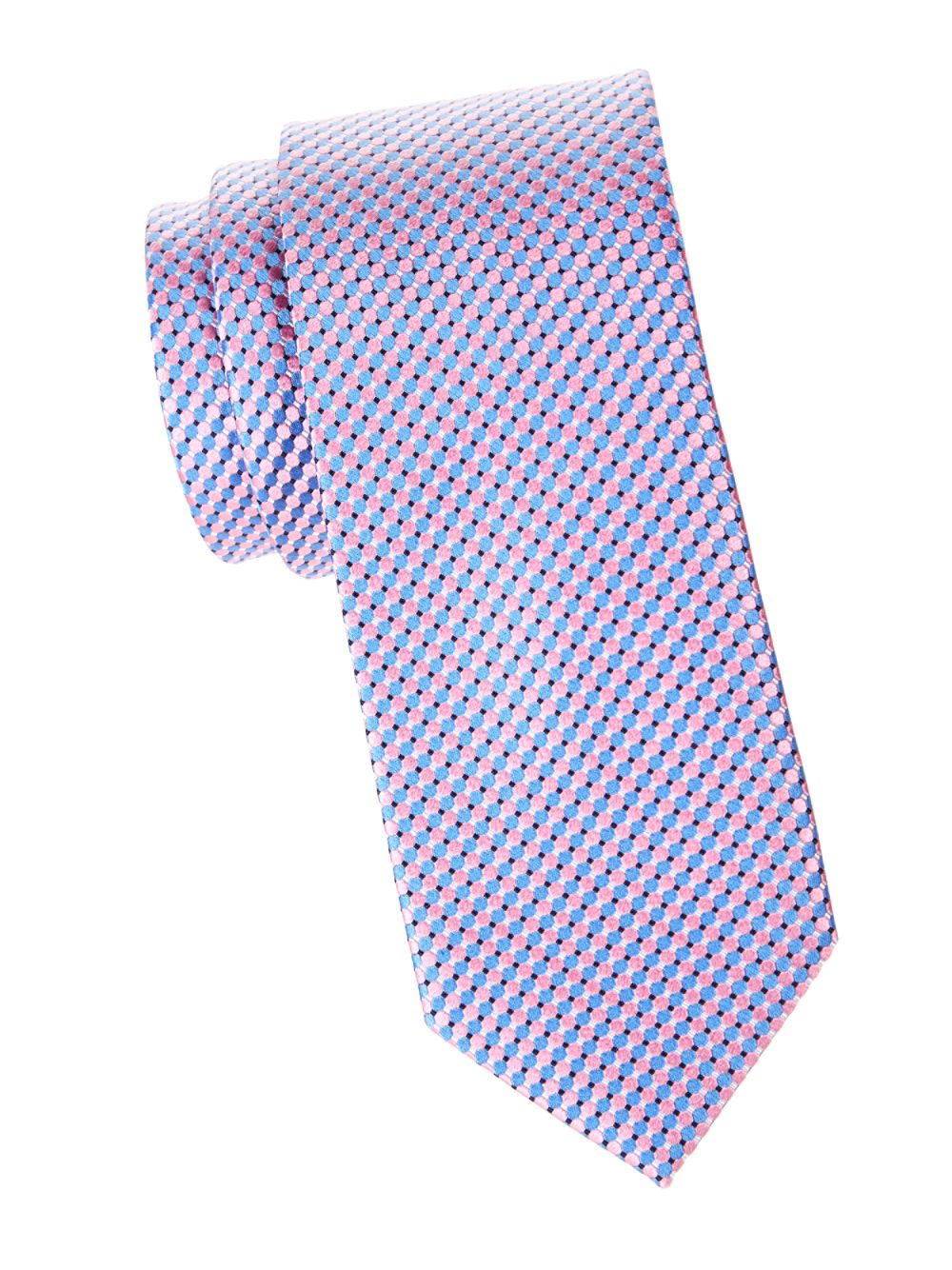 Шелковый галстук с мелкими кругами Eton, розовый
