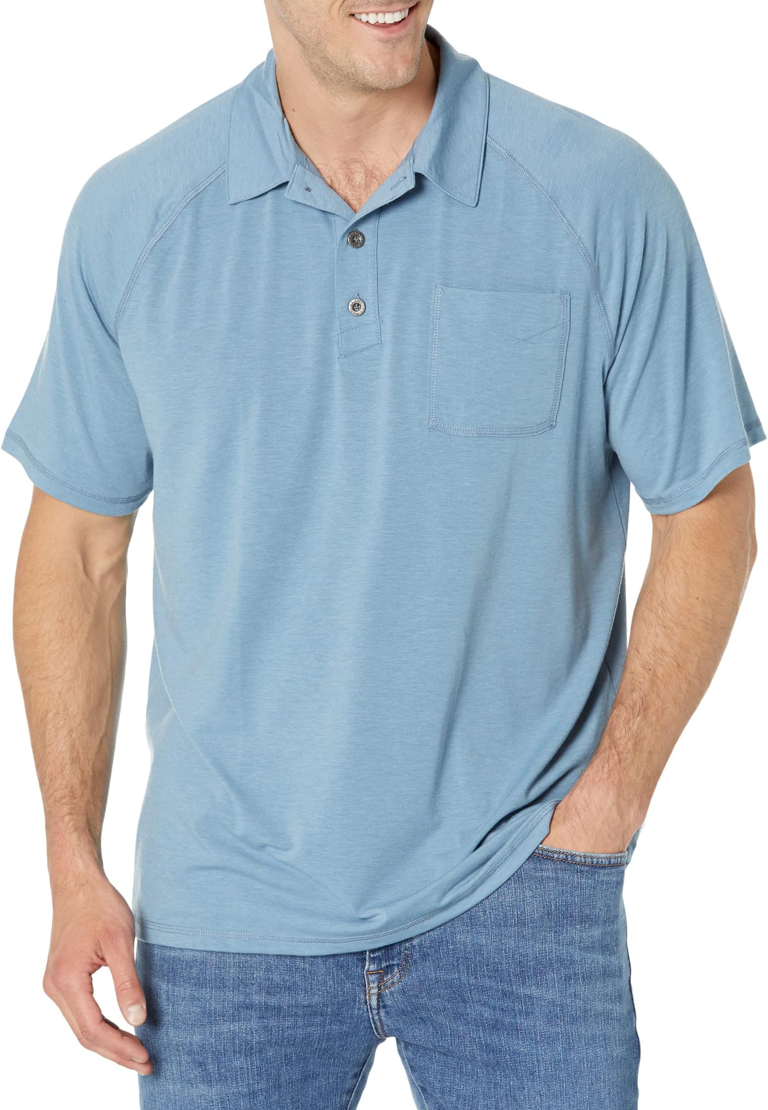 цена Рубашка-поло Everyday SunSmart Polo Short Sleeve - Tall L.L.Bean, цвет Bayside Blue
