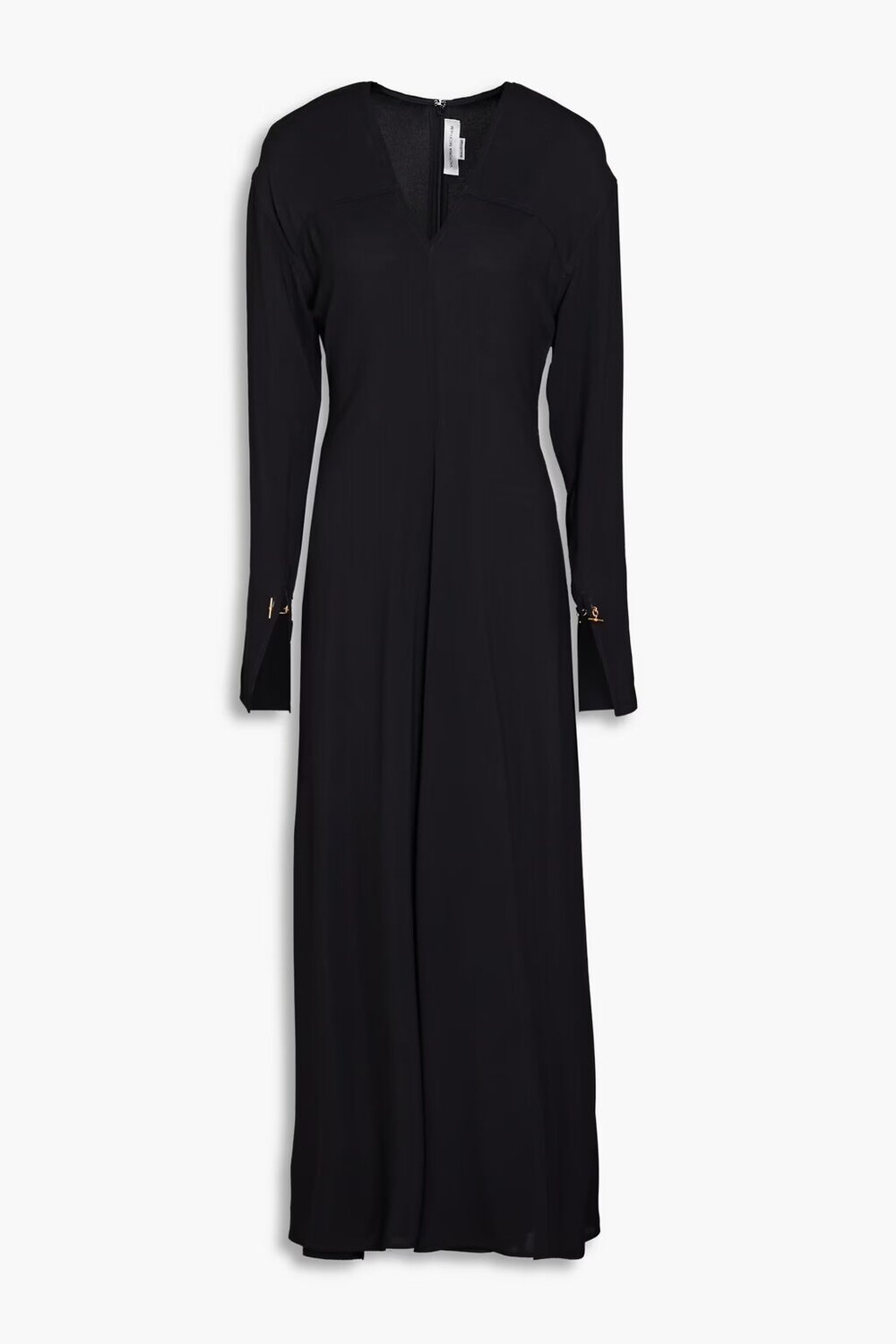 

Плиссированное платье миди из крепа Victoria Beckham, черный
