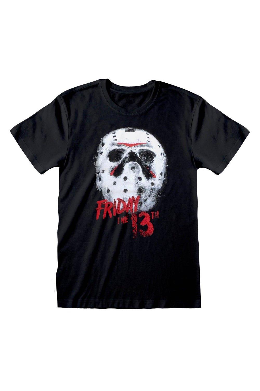 цена Белая футболка с маской Friday the 13th, черный