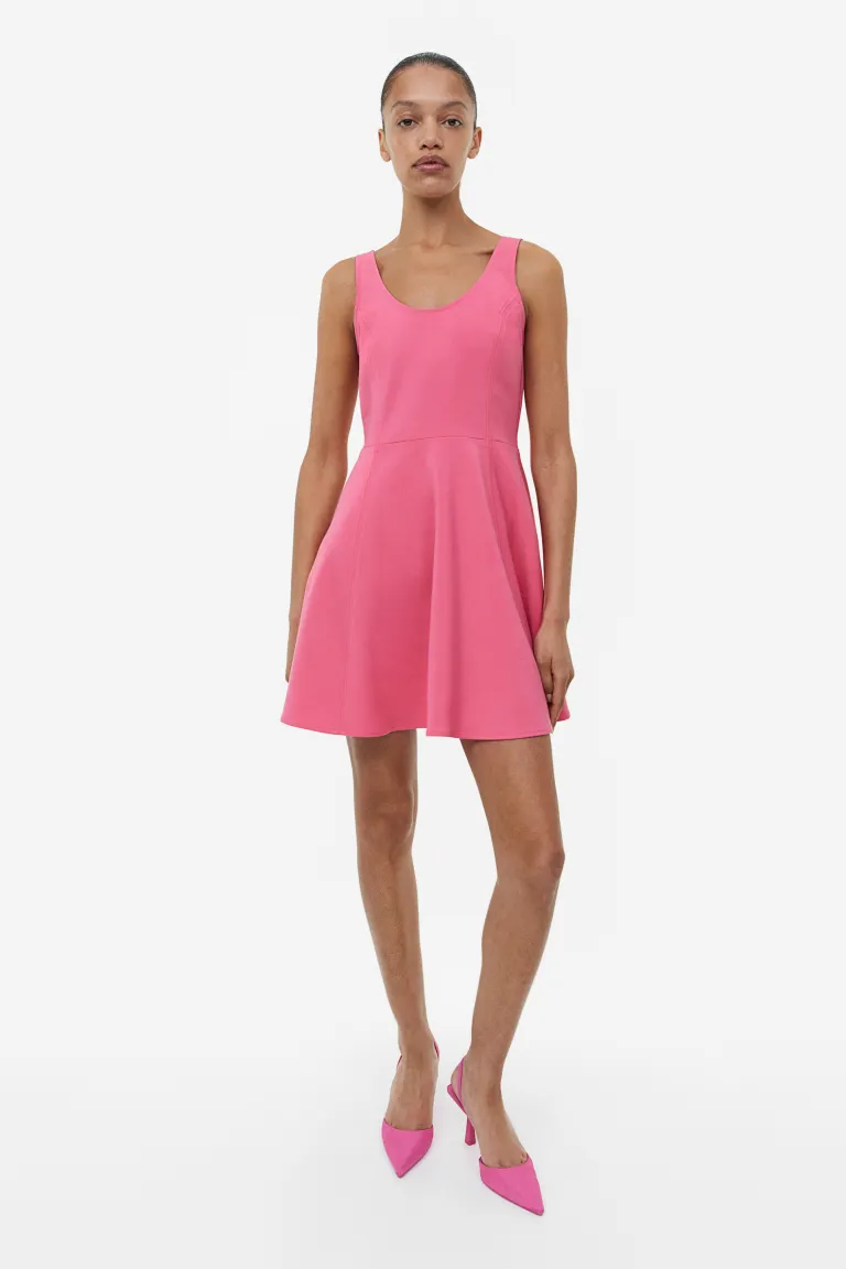

Мини-платье с расклешенной юбкой H&M, красный
