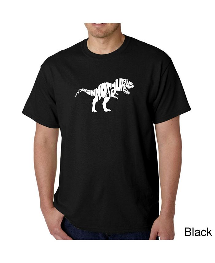 Мужская футболка с рисунком Word Art — Тираннозавр Рекс LA Pop Art, черный археологические раскопки имитация динозавра раннозавра поддельный тираннозавр ручной работы для студентов