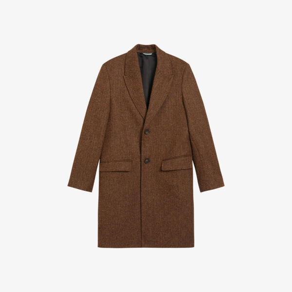 

Однобортное шерстяное пальто Raywood Ted Baker, цвет dk-tan