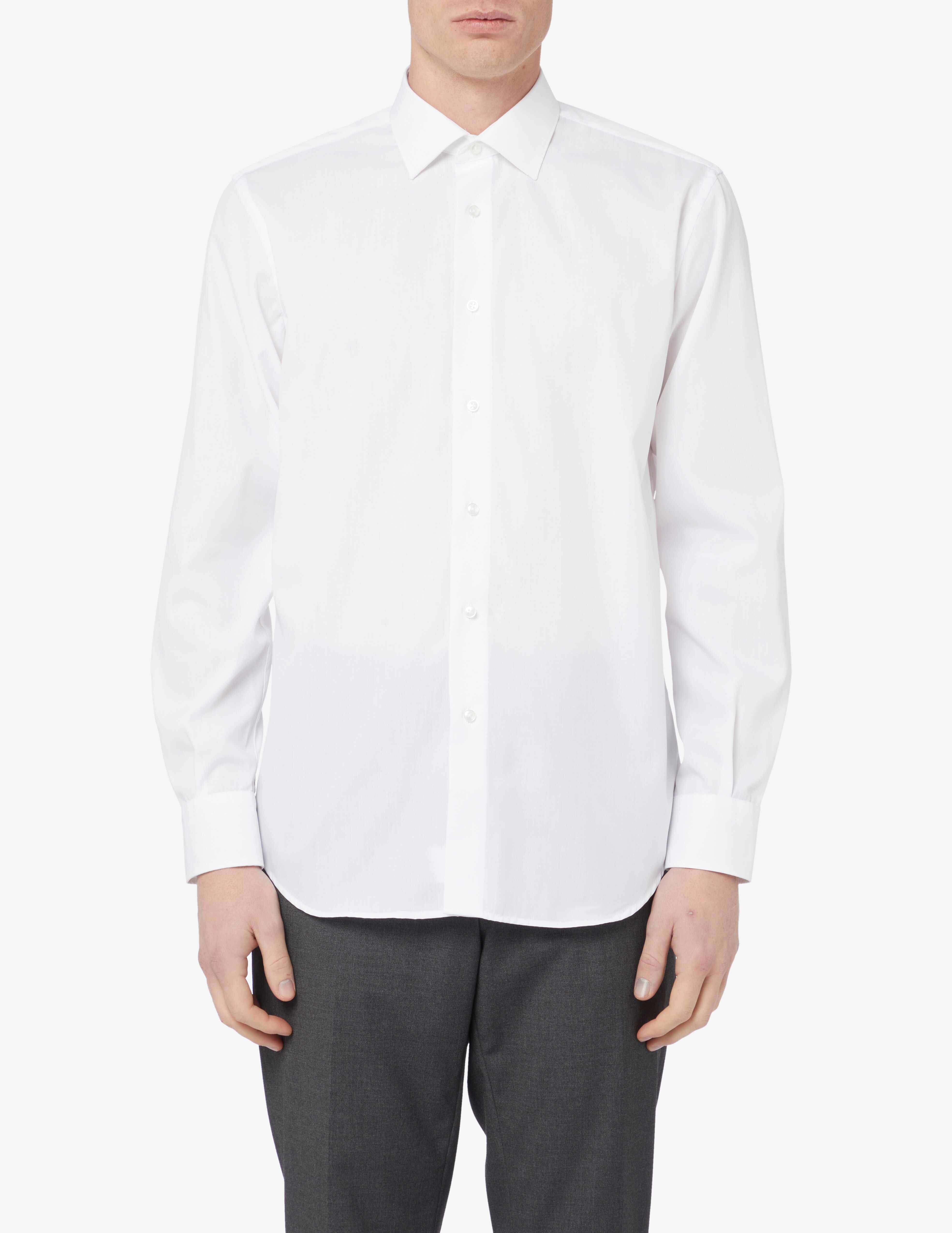 Рубашка обычная зефир без утюга Sartoria Italiana, белый цена и фото