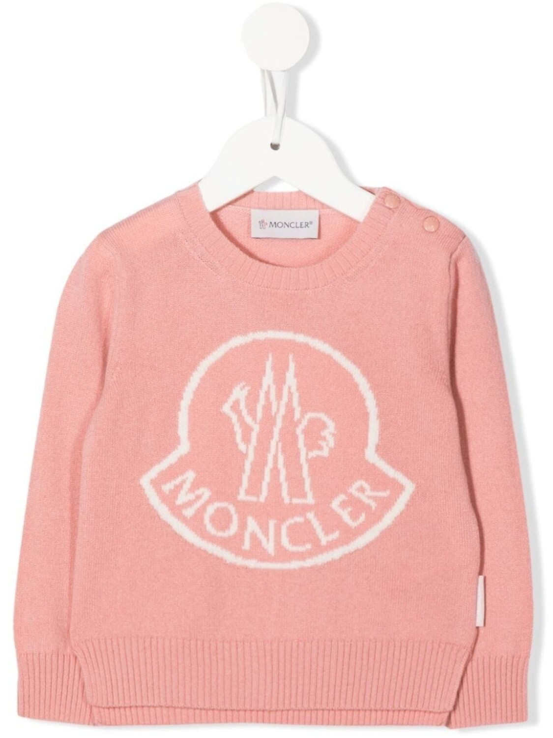 

Moncler Enfant джемпер из смеси шерсти и кашемира с логотипом, розовый