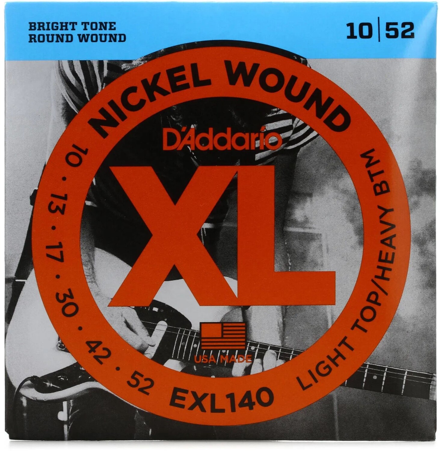 

Струны для электрогитары D'Addario EXL140 XL с никелевой обмоткой — .010-.052 Светлый верх/тяжелый низ