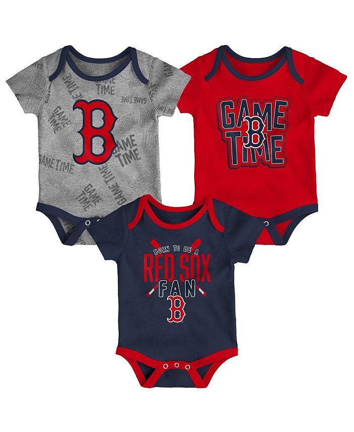 Комплект боди из трех частей Game Time для новорожденных Boston Red Sox темно-синего, красного и серого цвета Outerstuff, синий