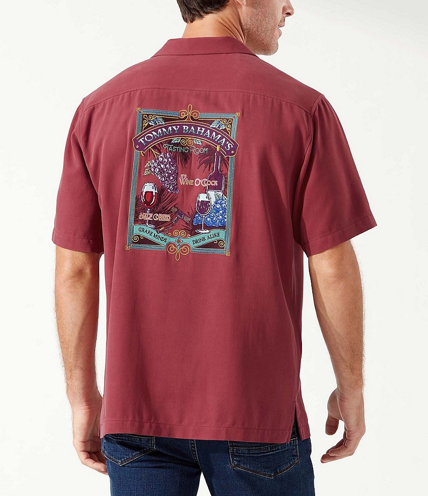 Тканая рубашка с короткими рукавами Tommy Bahama Big & Tall Grape Minds Drink Alike, красный