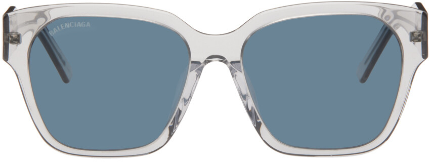 

Серые квадратные солнцезащитные очки Balenciaga, цвет Grey/Grey/Blue