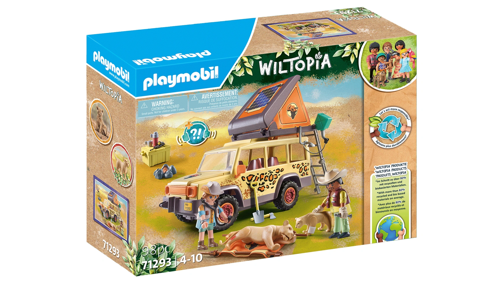 Wiltopia с внедорожником у львов Playmobil playmobil игровой набор экстра певица с синтезатором