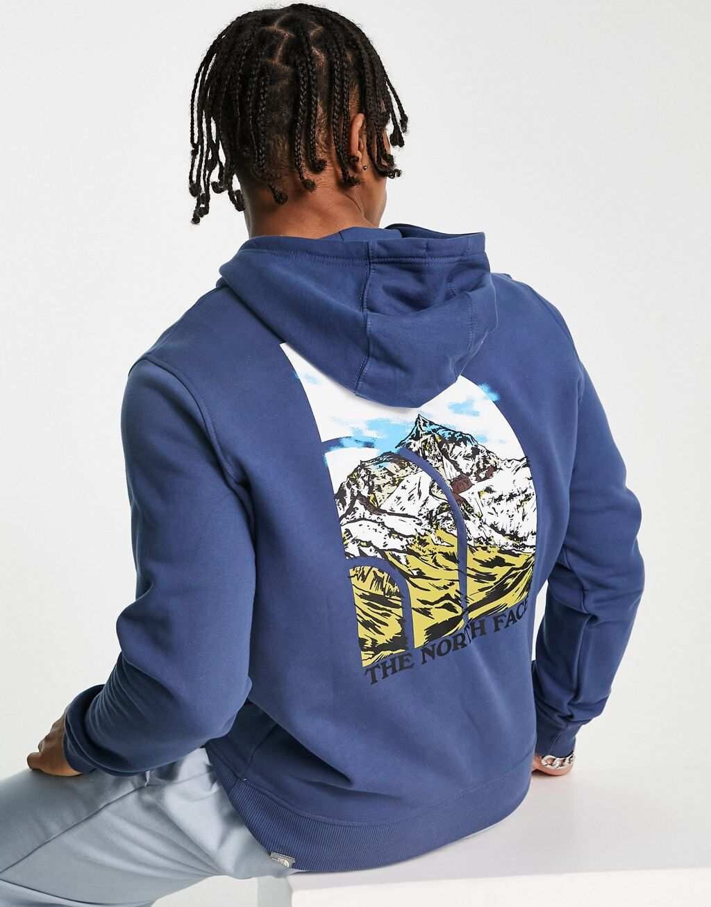 

Темно-синяя худи с принтом на спине The North Face Seasonal, Синий
