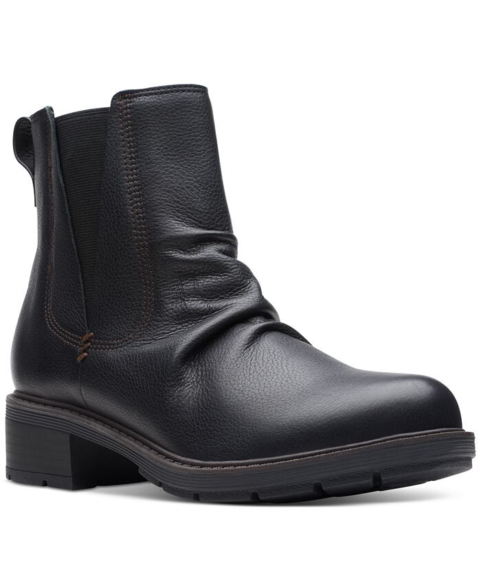 

Женские ботильоны Hearth Rose с мятой отделкой Clarks, черный