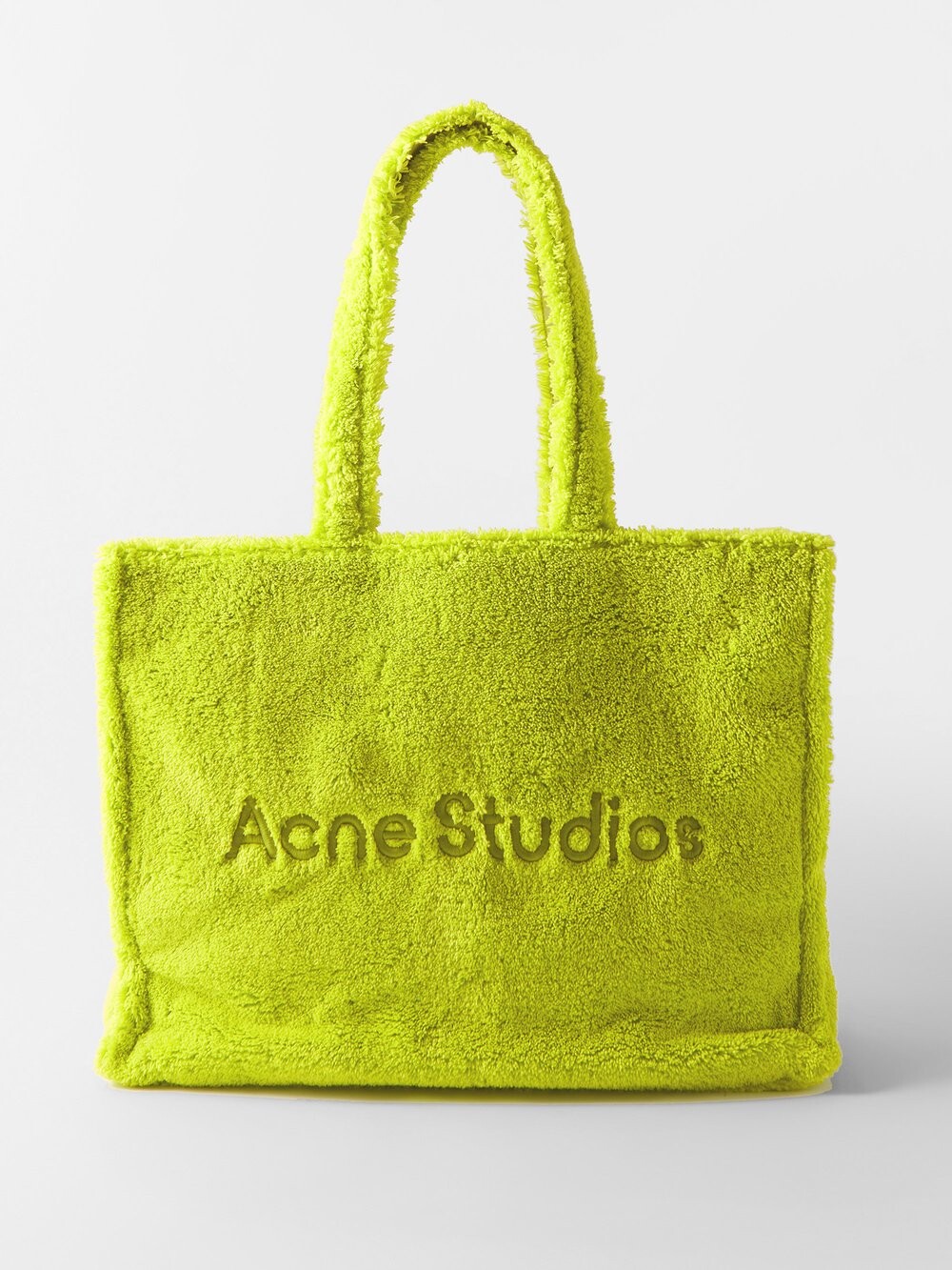 

Сумка-тоут из флиса тедди с тисненым логотипом Acne Studios, зеленый