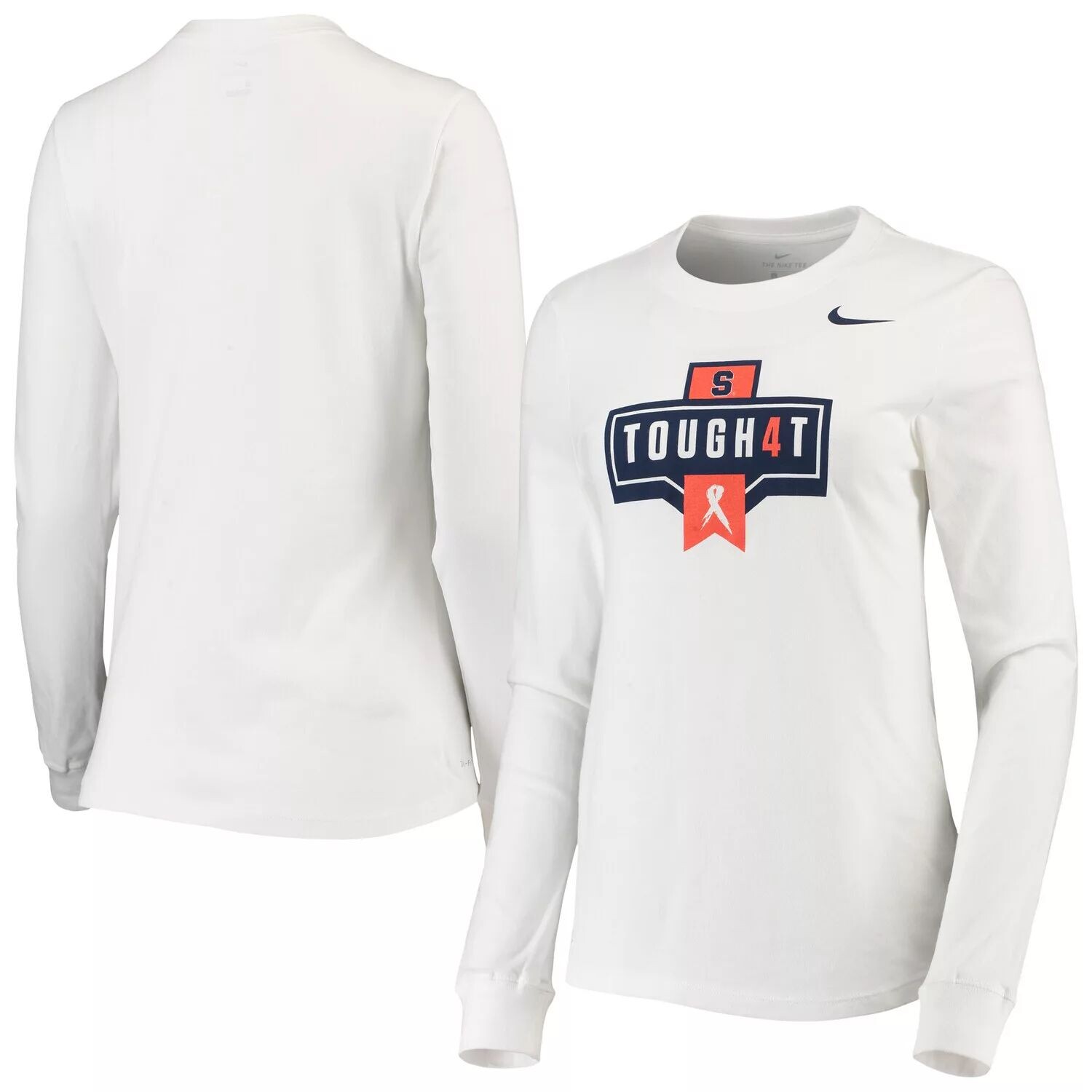 

Женская футболка с длинным рукавом Nike White Syracuse Orange Tough4T Performance Nike
