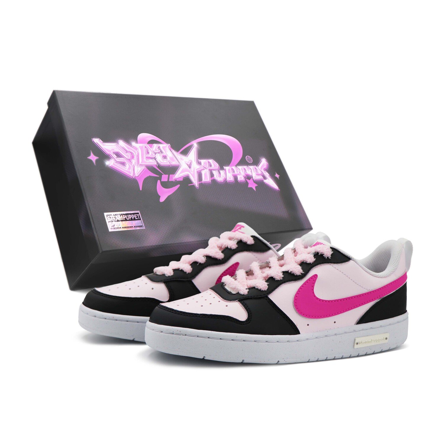 

Кроссовки Nike Court Borough Skateboarding Shoes Women's Low-top Black/pink, цвет Hawthorn plum