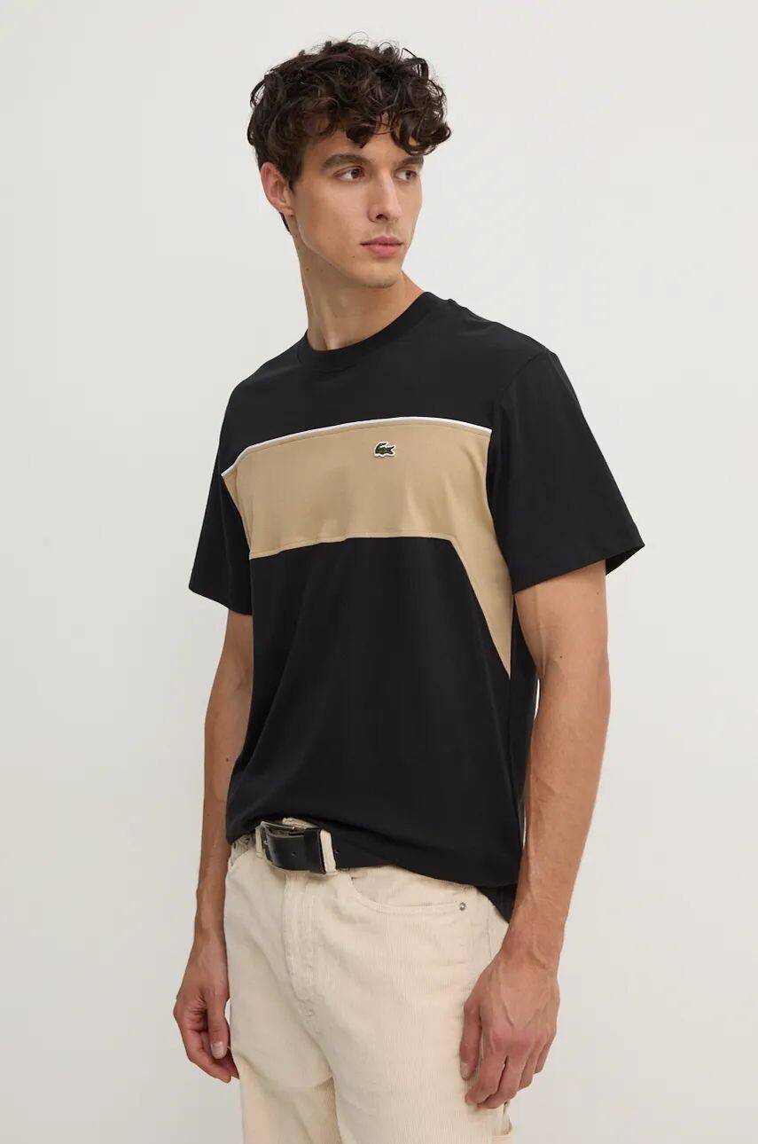 

Хлопковая футболка Lacoste, черный