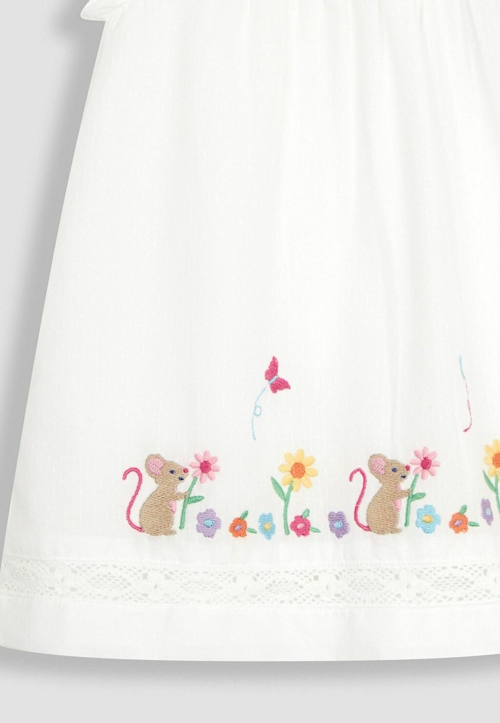 

Футболка с набивным рисунком Mouse Embroidered Regular Fit JoJo Maman Bébé, белая