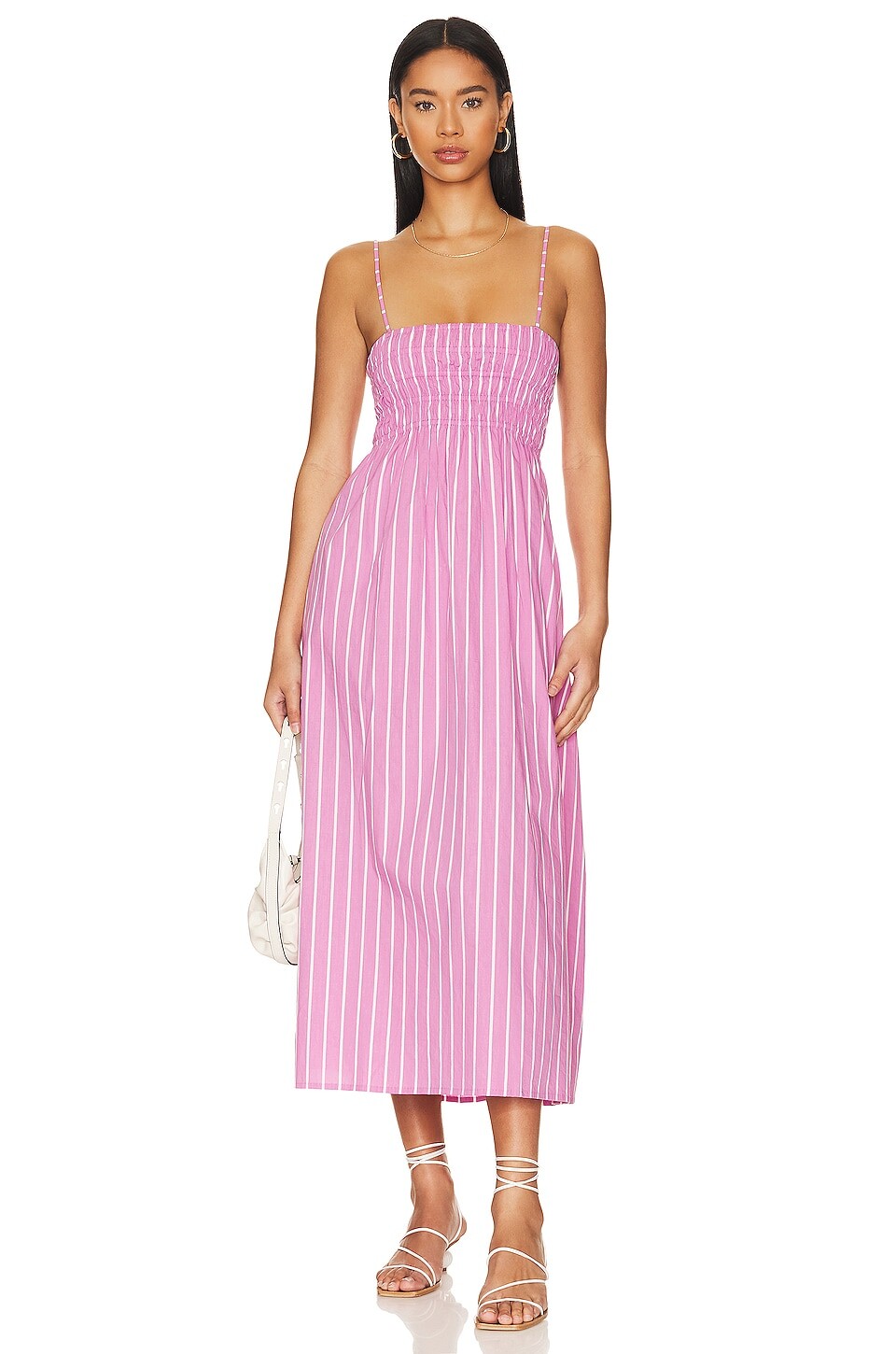 

Платье миди FAITHFULL THE BRAND Marieka, цвет Adia Stripe Print Lilac