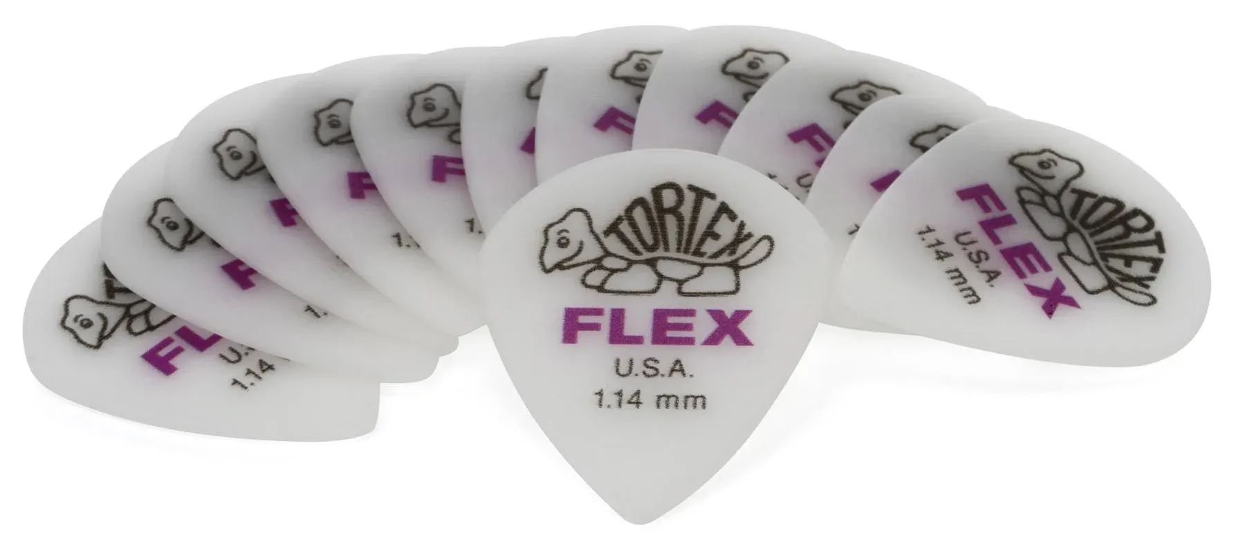 

Медиаторы для гитары Dunlop Tortex Flex Jazz III XL — 1,14 мм, белые (12 шт.)