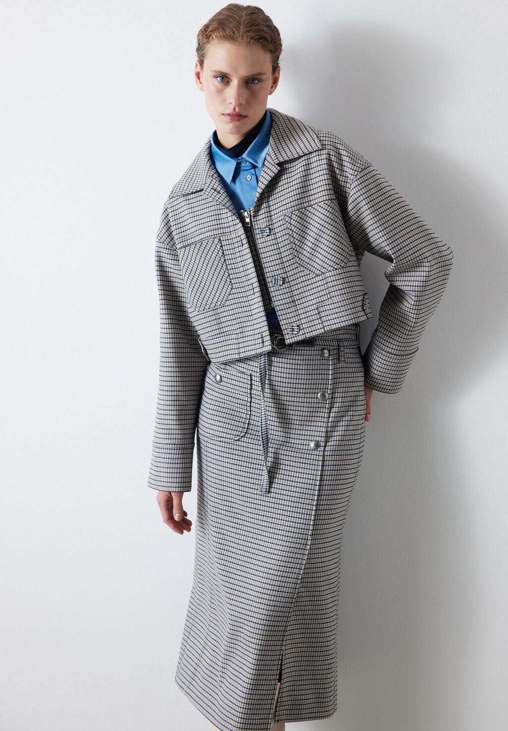 

Юбка с запахом REGULAR FIT CHECK PATTERN Ipekyol, цвет grey