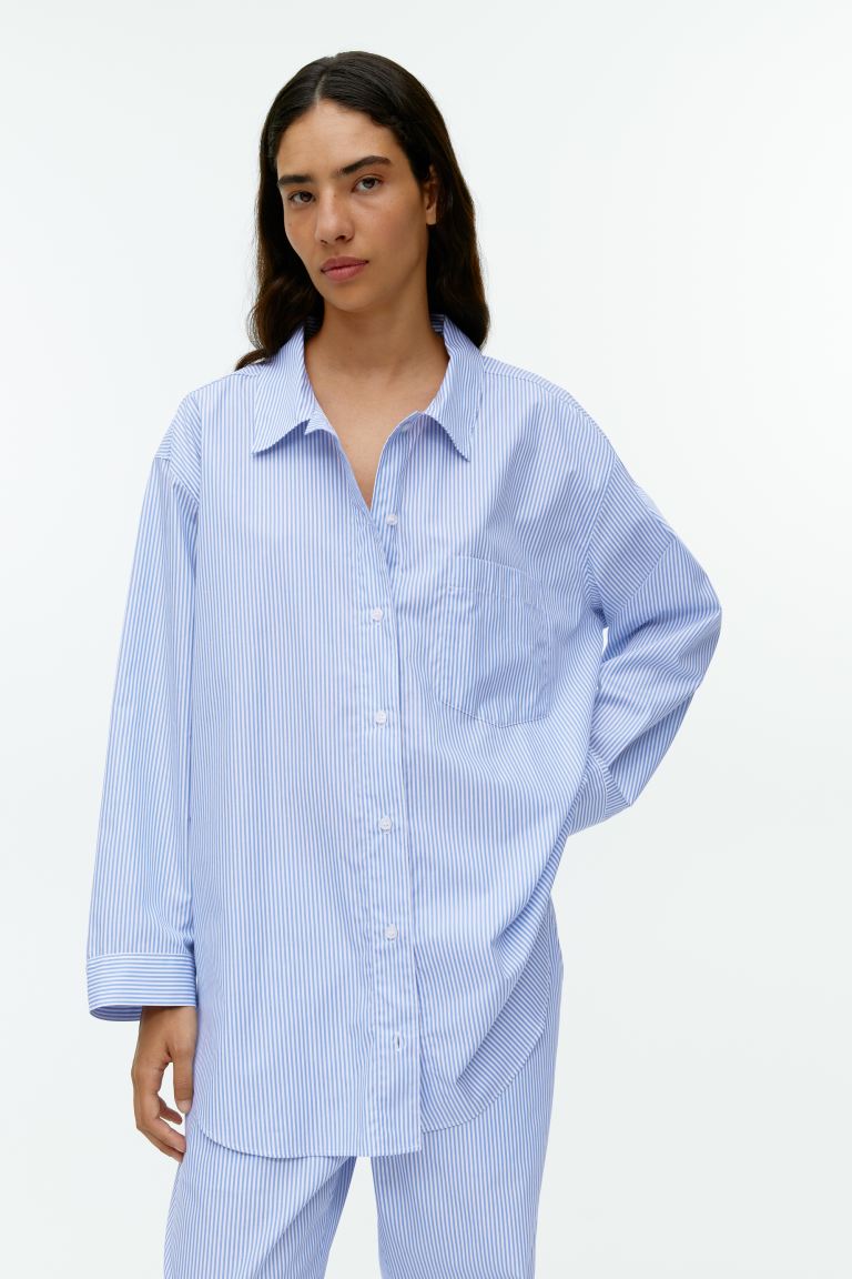 Пижамная рубашка из поплина ARKET палантин спокойного оттенка