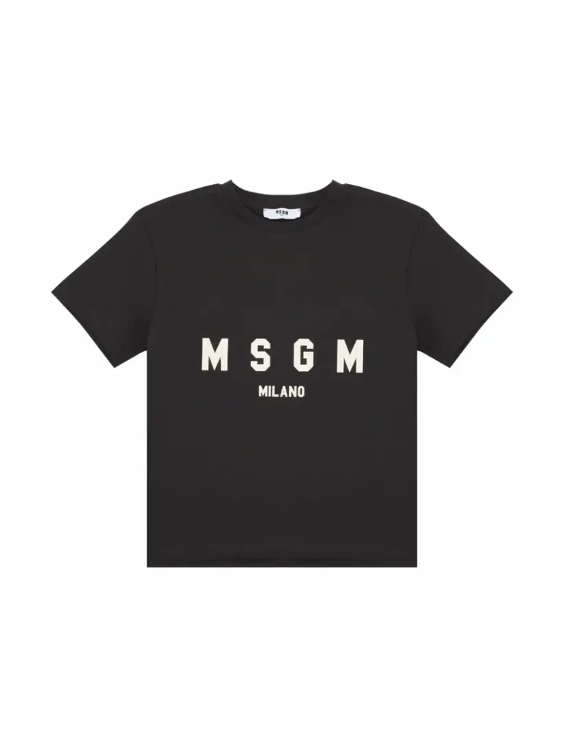 Хлопковая футболка с логотипом MSGM, серый