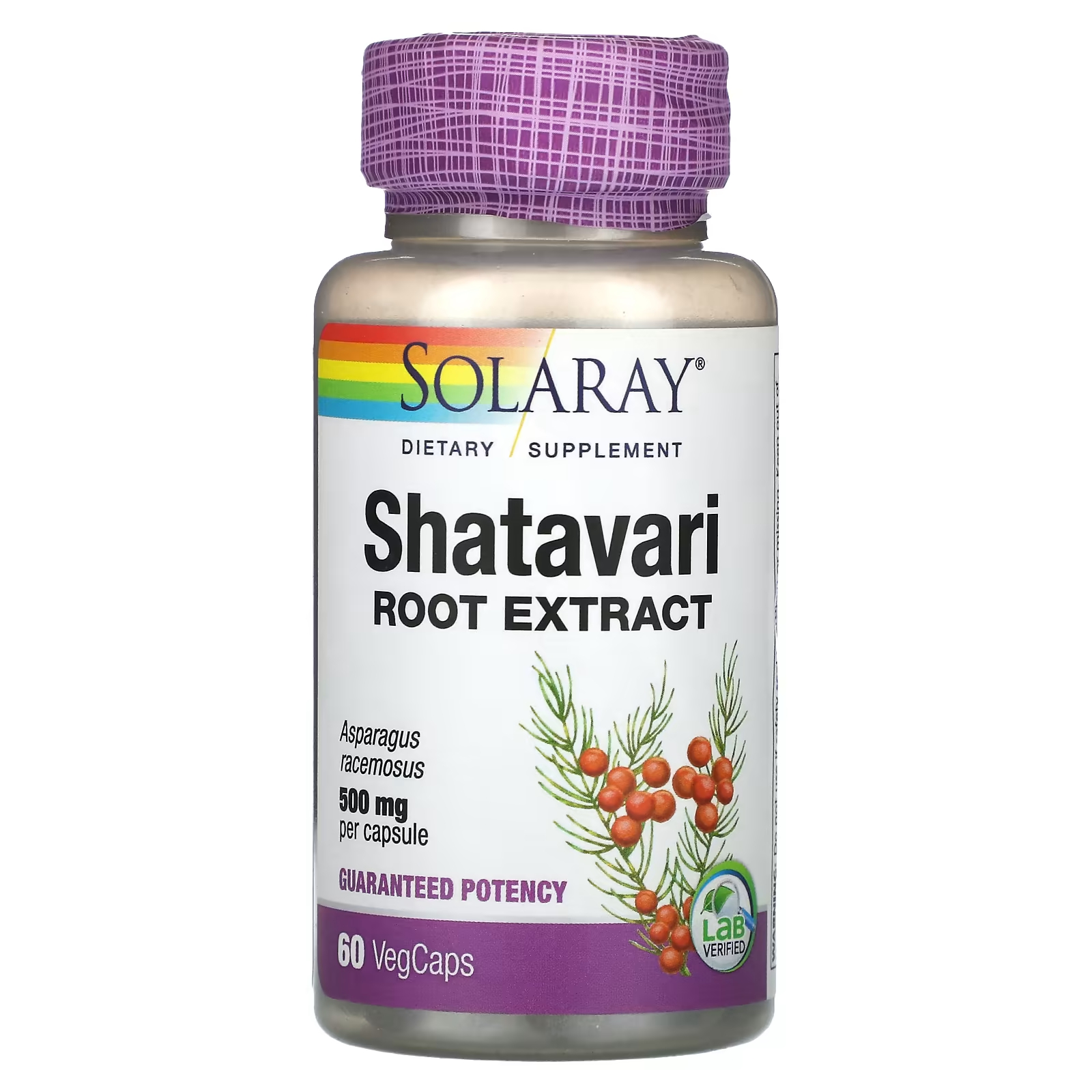 Solaray Экстракт корня шатавари 500 мг 60 растительных капсул