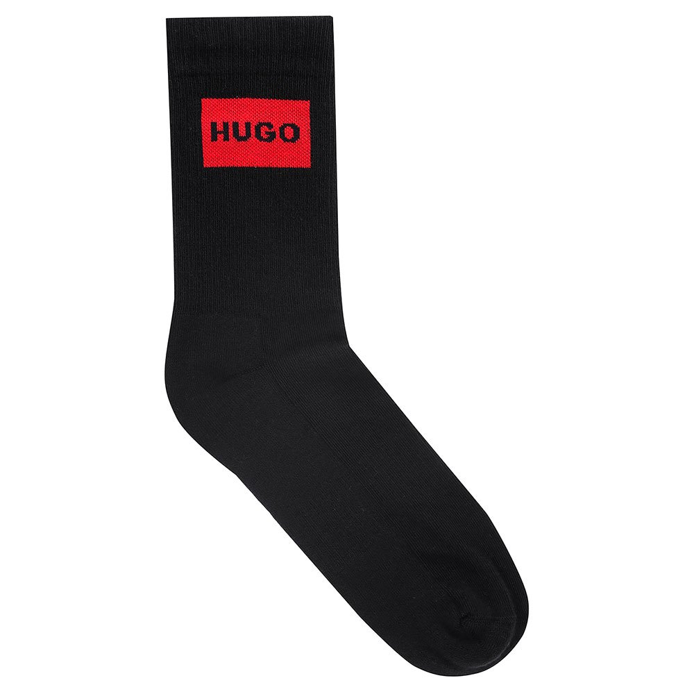 Носки HUGO Rib Label Quarter 2 шт, черный