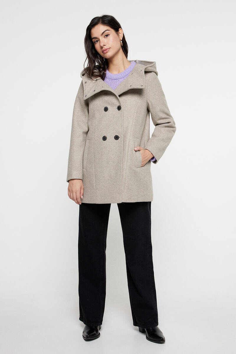 

Тканевое пальто с капюшоном Vero Moda, зеленый