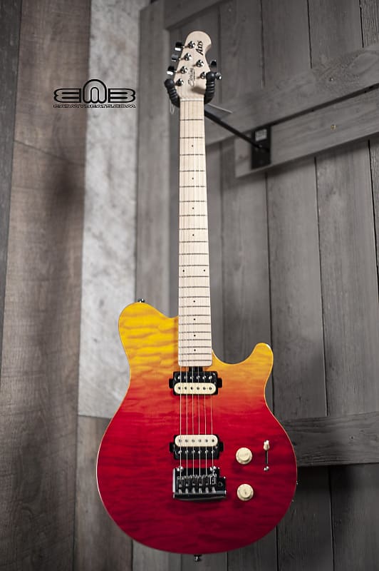 Электрогитара Sterling AX3QM-SPR-M1 Axis in Quilted Maple Spectrum Red Electric Guitar