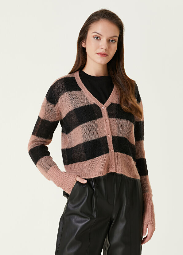 

Розовый черный полосатый кардиган AllSaints