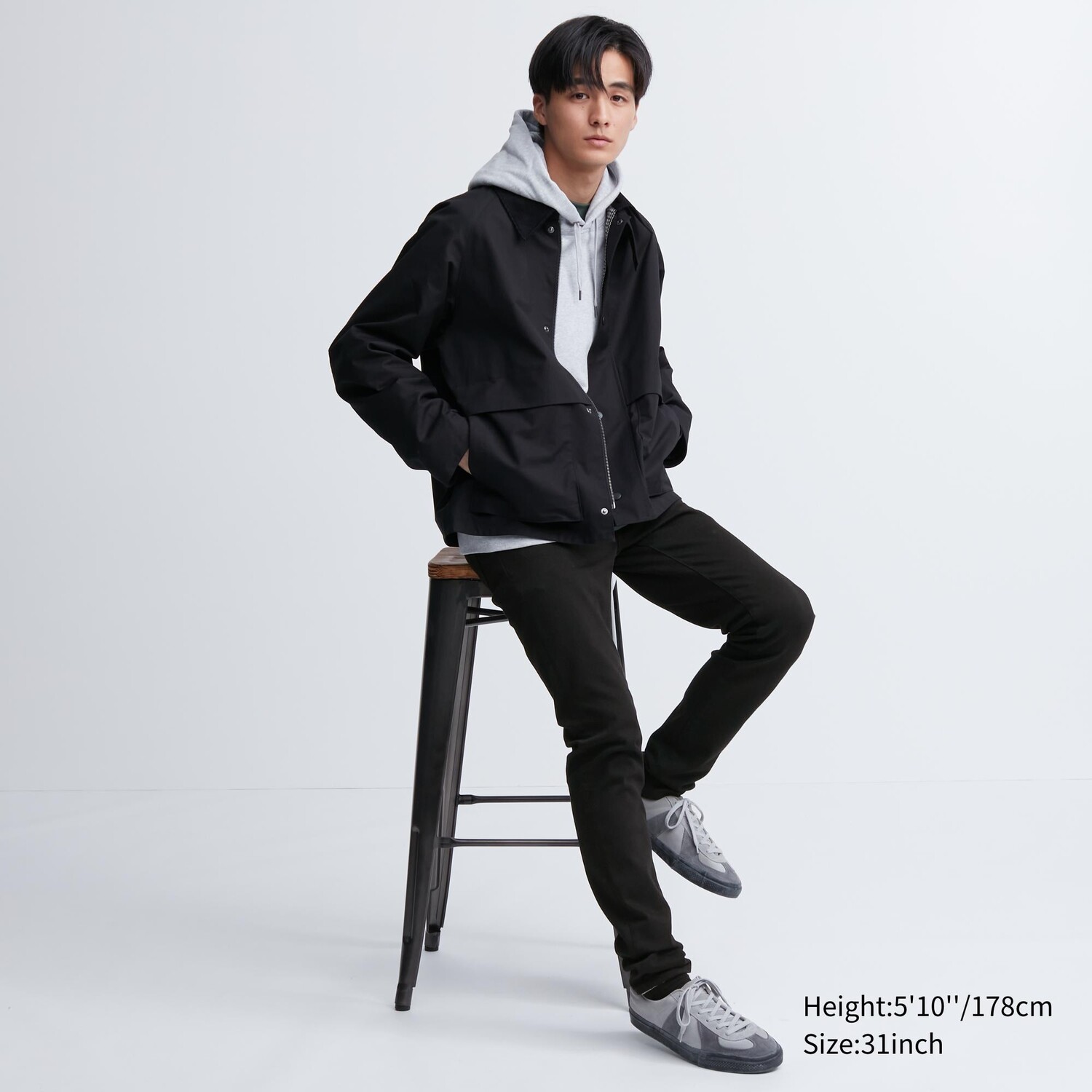 Джинсы Uniqlo мужские ультраэластичные skinny fit, черный джинсы uniqlo мужские skinny fit синий