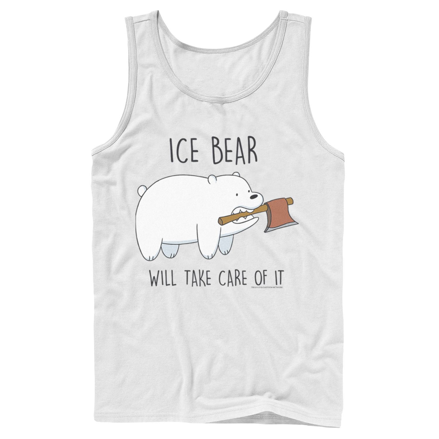 

Мужская майка с топором Cartoon Network We Bare Bears Ice Bear Take Care Of It Licensed Character