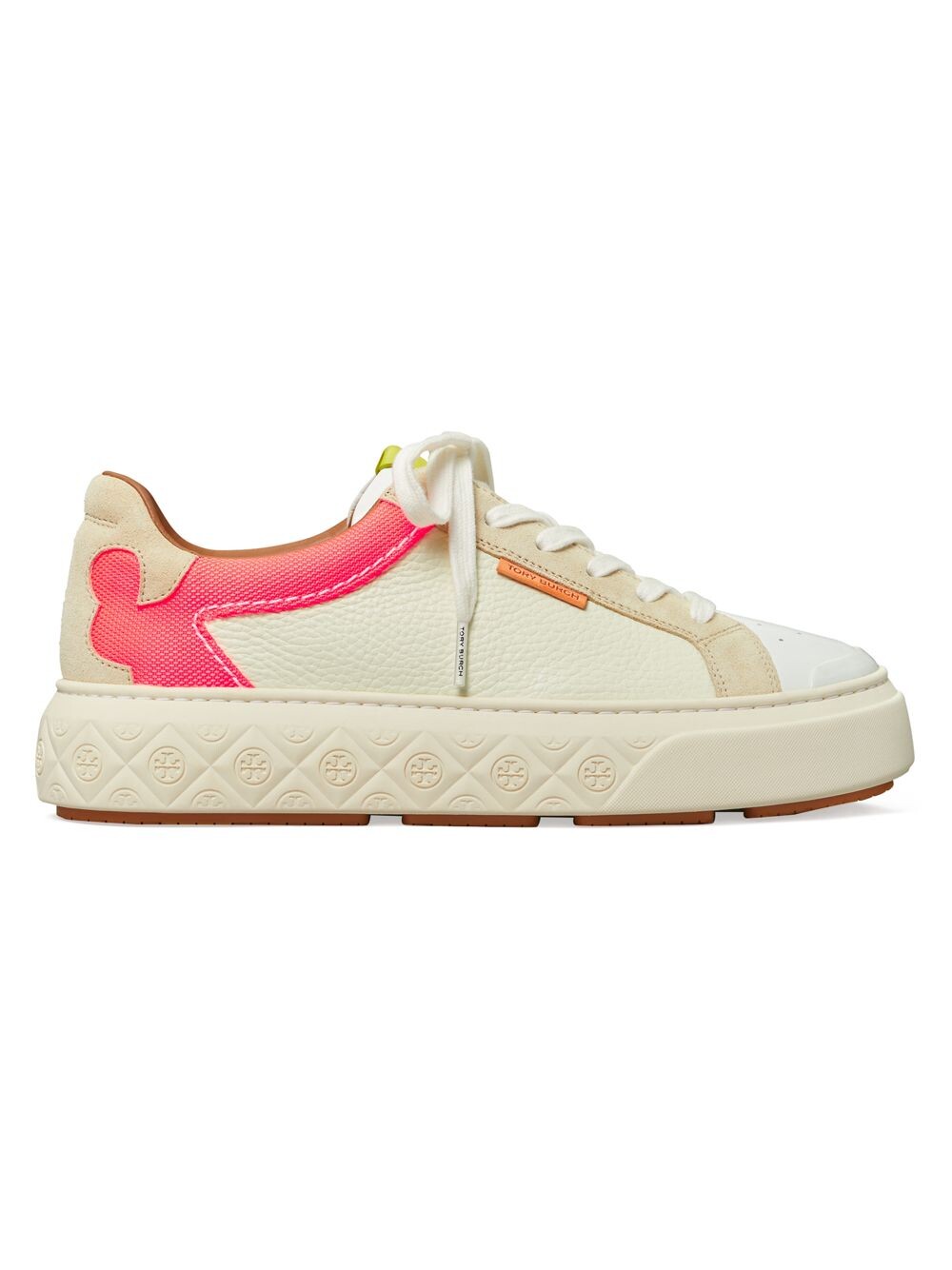 

Кожаные кроссовки на платформе с божьей коровкой Tory Burch, кремовый