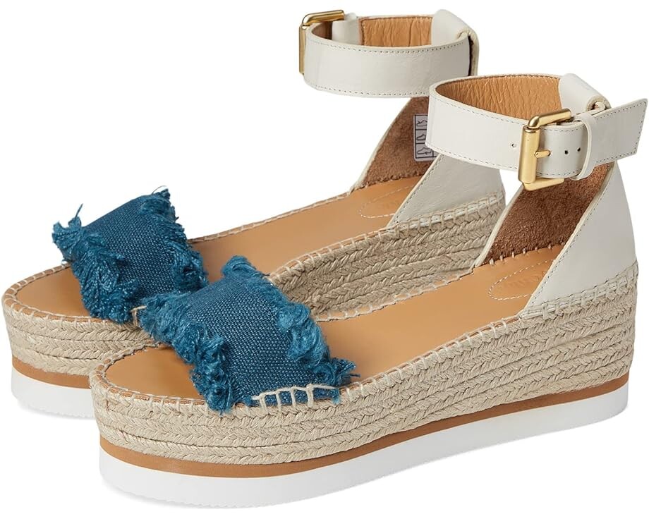 

Туфли See by Chloe Glyn Espadrille Wedge Platform, цвет Medium Blue