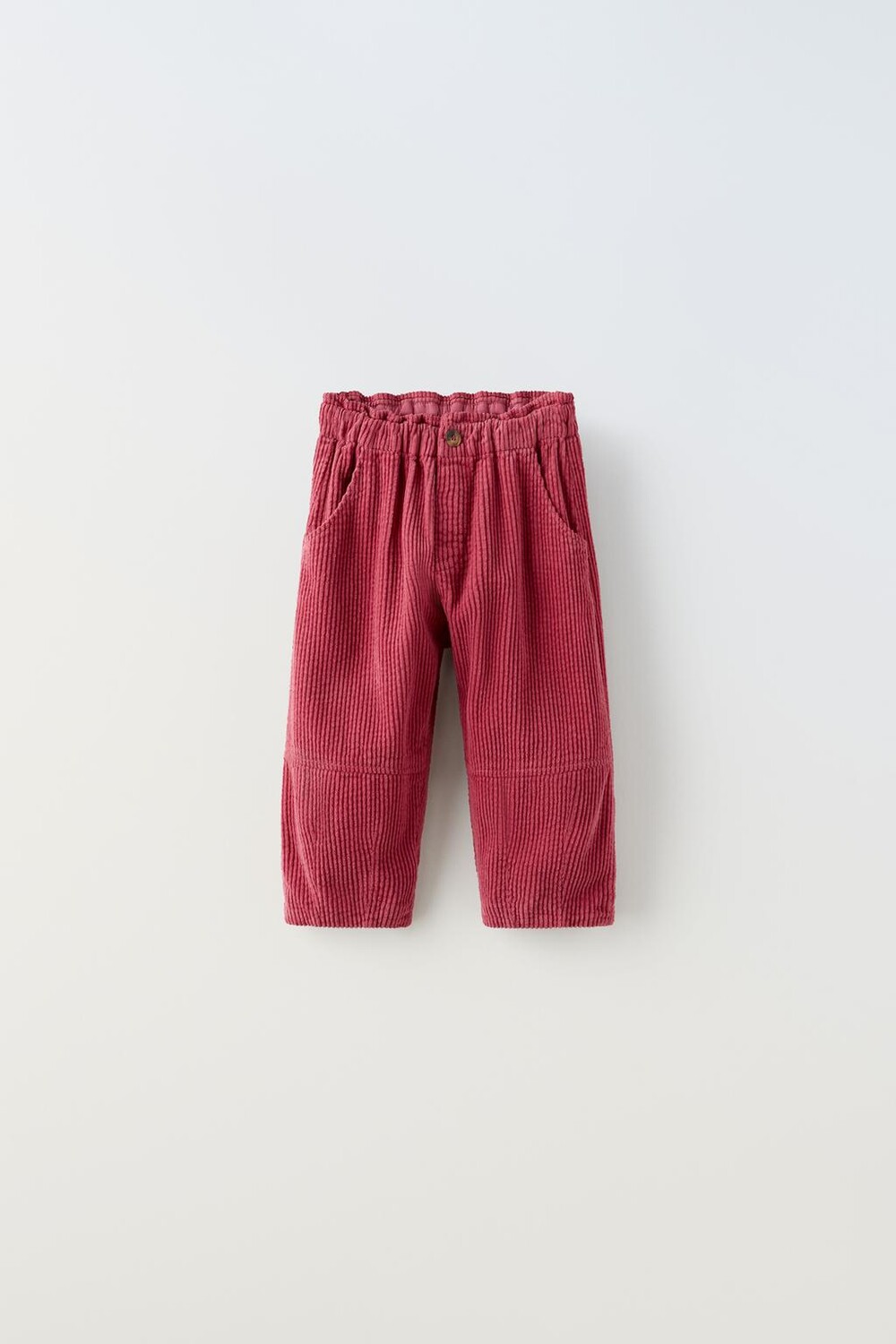 

Вельзовые брюки из бумажного мешка ZARA, клубника