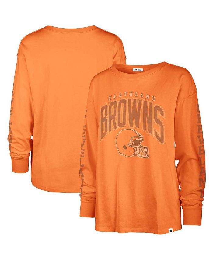 

Женская оранжевая рваная футболка с длинным рукавом Cleveland Browns Tom Cat '47 Brand, оранжевый