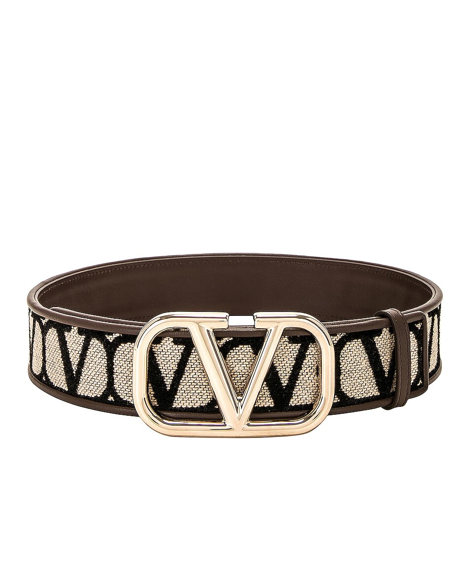 

Ремень Valentino Garavani Iconographe 40, цвет Naturale, Nero & Fondant