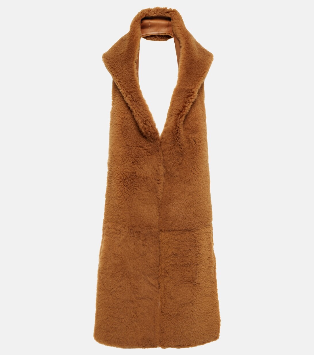 

Шарф из овчины с капюшоном Loro Piana, коричневый