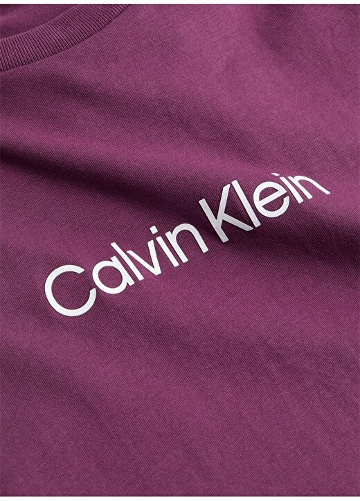 

Фиолетовая мужская футболка с круглым вырезом Calvin Klein, Фиолетовый