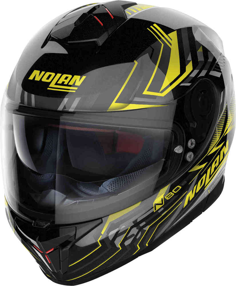N80-8 Шлем Turbolence N-Com Nolan, черный/серый/желтый