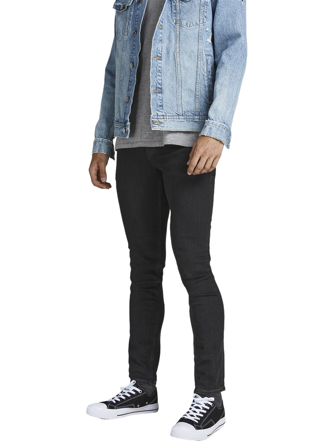 Джинсы Jack & Jones JJILIAM JJORIGINAL AM 105 skinny, черный джинсы скинни стретч jjiliam jjoriginal 36 синий