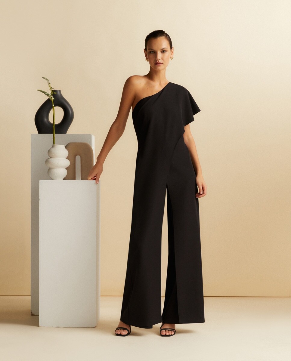 

Асимметричный длинный комбинезон Woman Fiesta El Corte Inglés, черный