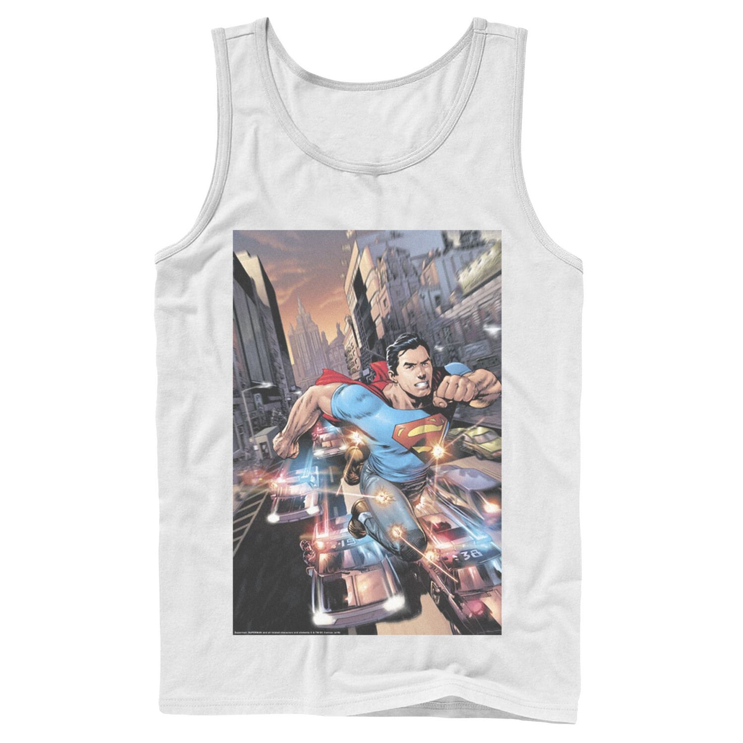 

Мужской постер с мигающими огнями Супермена из комиксов DC, майка Licensed Character