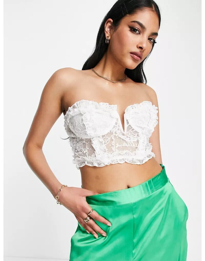 

Белый кружевной корсет ASOS Going Out