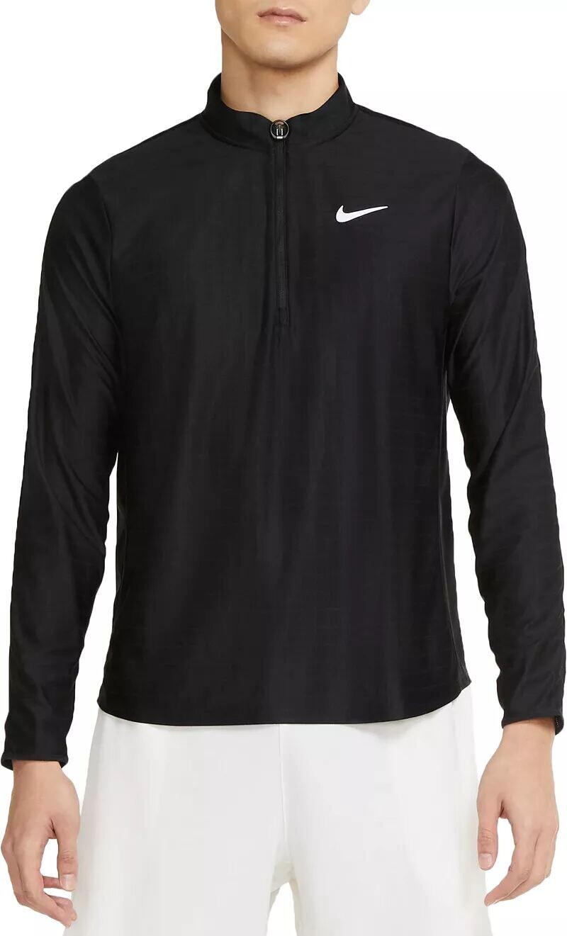 

Мужская теннисная футболка с молнией 1/2 NikeCourt Dri-FIT Advantage, черный