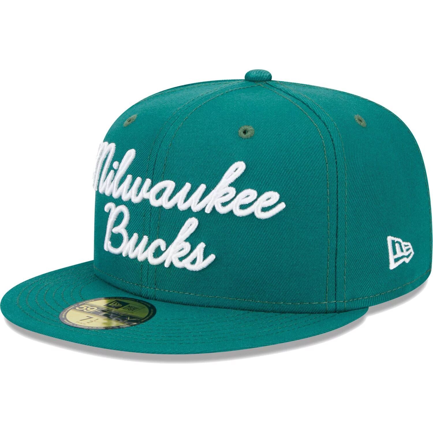

Мужская приталенная шляпа New Era Augusta Green Milwaukee Bucks Script 59FIFTY