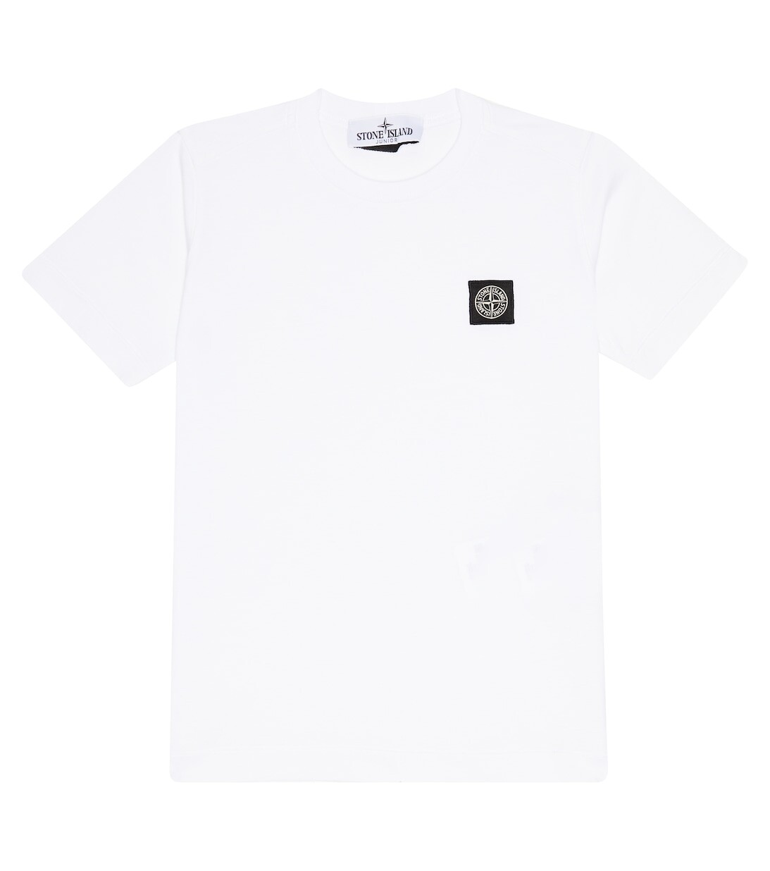 

Футболка из хлопкового джерси с логотипом Stone Island Junior, белый