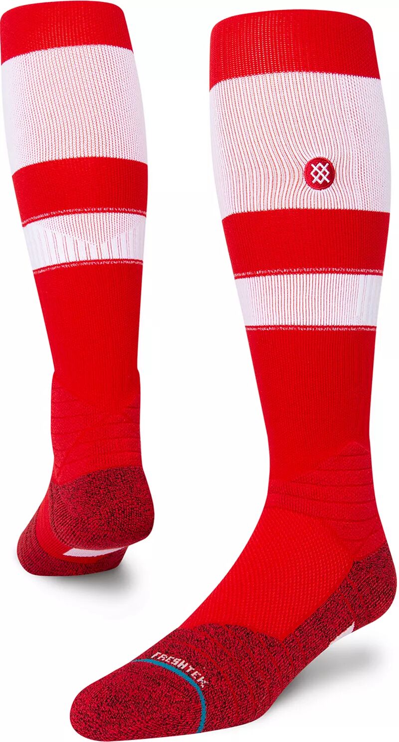 Бейсбольные носки в полоску для взрослых Stance, белый/красный